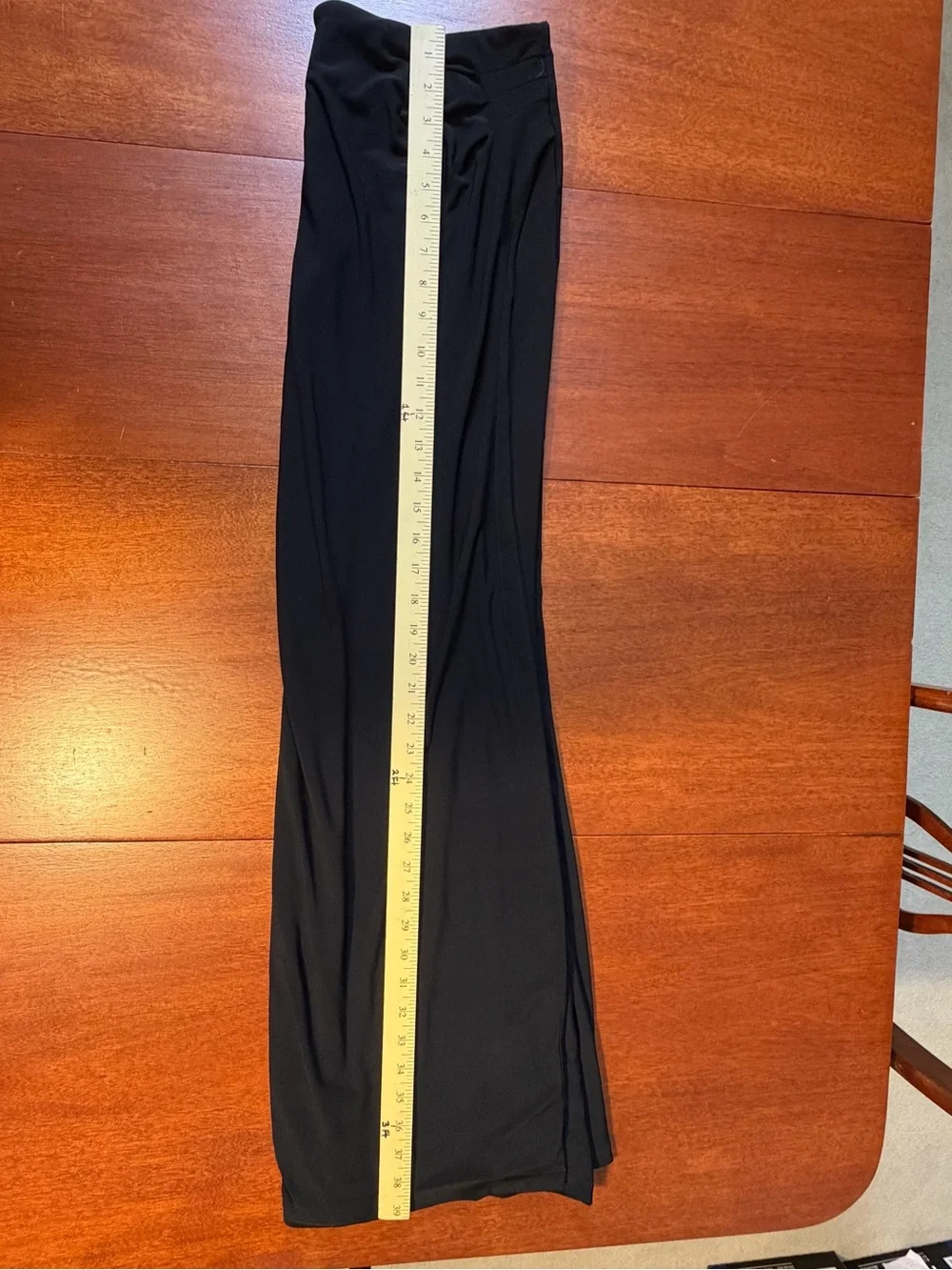 White House Black Market Black Draped Faux Wrap Maxi Skirt Medium Chic Classic